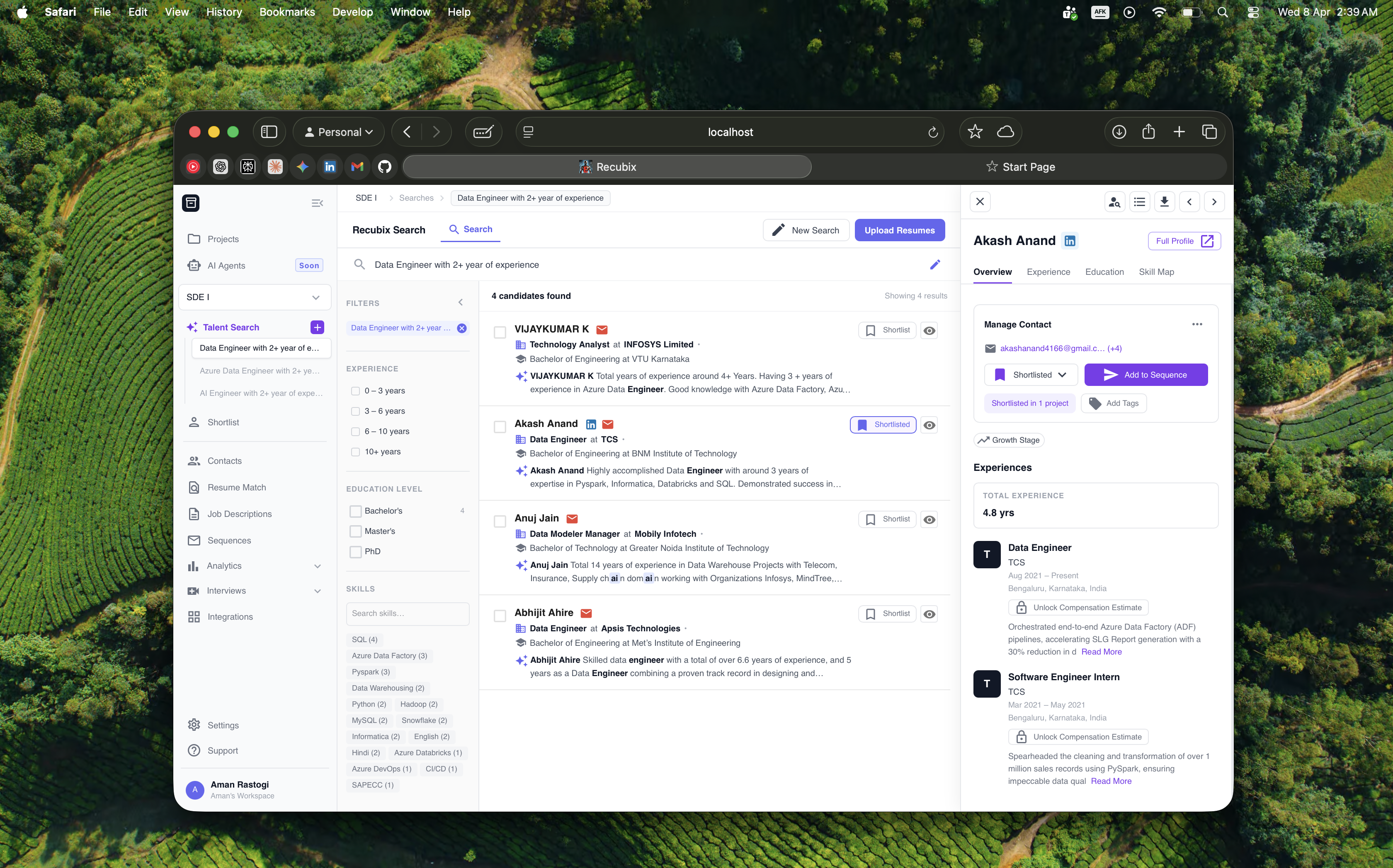 Semantic Resume Matching